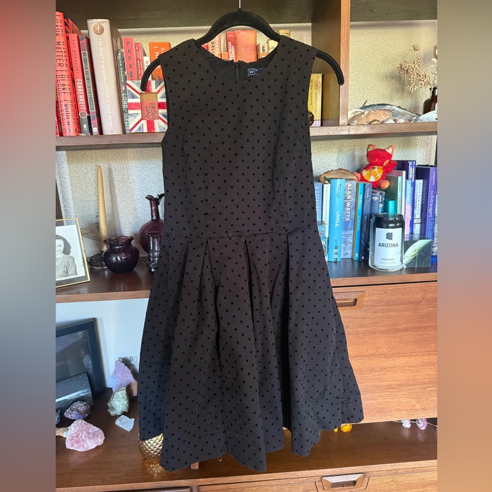GAP Black Dress with Polka Dot Pattern